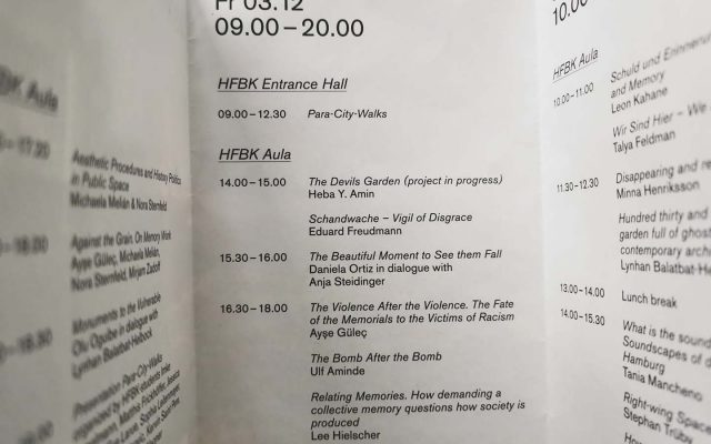 Agenda HfbK Hamburg