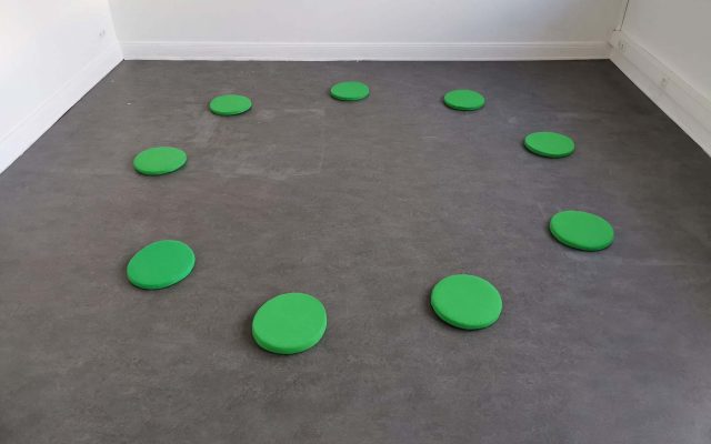 Kreis, Sitze, Kissen, grün, Hfbk